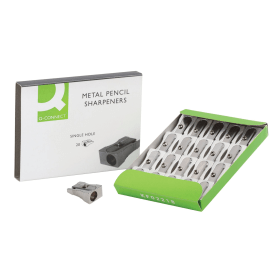 Q Connect Metal Pencil Sharpener Silver 20 Pack KF02218 115305 F