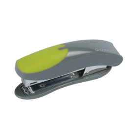 Q Connect Mini Plastic Stapler 12 Sheets Grey Green KF00991 127979 F
