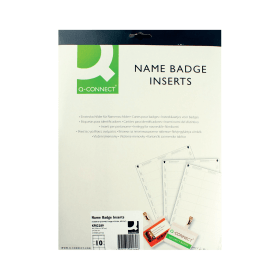 Q Connect Name Badge Inserts 54mm x 90mm 10 Per Sheet 25 Pack 124972 F