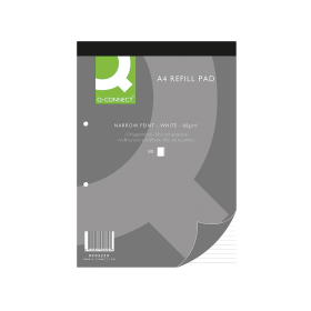Q Connect Narrow Feint Ruled Headbound Refill Pad 160 Pages A4 10 Pack 108904 F