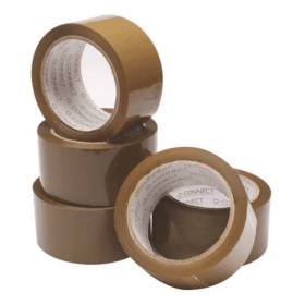 Q Connect Packaging Tape 50mm x 66m Brown 6 Pack 108997 F