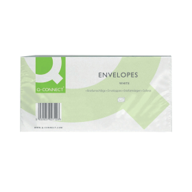Q Connect Peel and Seal DL Windowed Wallet Envelope 100gsm White 500 Pack 280225 F