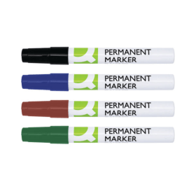 Q Connect Permanent Marker Bullet Tip Assorted 4 Pack KF11712 F
