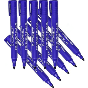 Q Connect Permanent Marker Bullet Tip Blue 10 Pack 102807 F