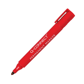 Q Connect Permanent Marker Bullet Tip Red 10 Pack 133486 F