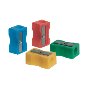 Q-Connect Plastic Pencil Sharpener Single Hole Assorted (10 Pack) KF76992