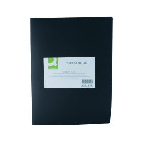 Q Connect Polypropylene Display Book 20 Pockets A4 Black 107880 F