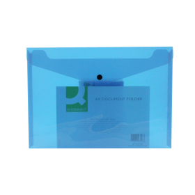 Q Connect Polypropylene Document Folder A4 Blue 12 Pack 159185 F
