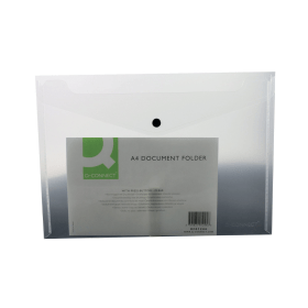 Q Connect Polypropylene Document Folder A4 Clear 12 Pack 148419 F