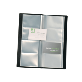 Q Connect Polypropylene Name Business Card Holder 160 Card Black 121192 F