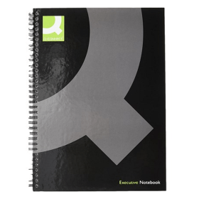 Q Connect Polypropylene Wirebound Book 160 Pages A4 Black 3 Pack 370790 F