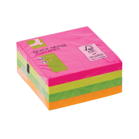 Q Connect Quick Note 400 Sheets 76mm x 76mm Neon Rainbow 909265 F