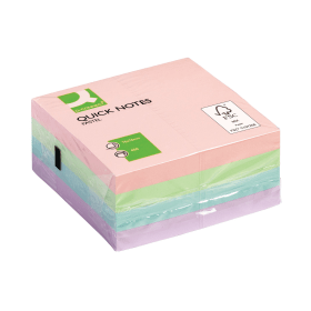 Q Connect Quick Note Cube 400 Sheets 76mm x 76mm Pastel 140588 F