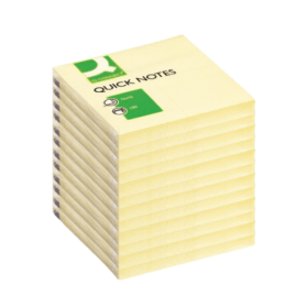 Q Connect Quick Note Pad 100 Sheets 76mm x 76mm Yellow 12 Pack 139530 F
