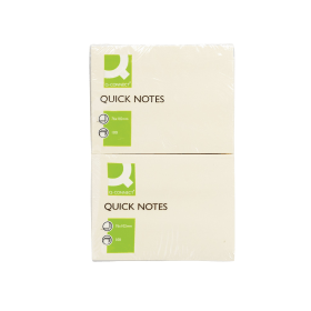 Q Connect Quick Notes 100 Sheets 76mm x 102mm Yellow 12 Pack 128507 F