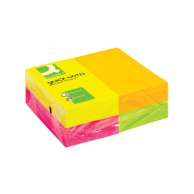 Q Connect Quick Notes 80 Sheets 127mm x 76mm Neon Assorted 12 Pack 124560 F