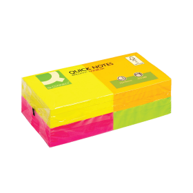 Q Connect Quick Notes 80 Sheets 76mm x 76mm Neon 12 Pack 111319 F