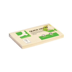 Q Connect Quick Notes Recycled 120 Sheets 127mm x 76mm Yellow 12 Pack 104995 F
