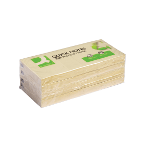 Q Connect Quick Notes Recycled 120 Sheets 38mm x 51mm Yellow 12 Pack 456454 F