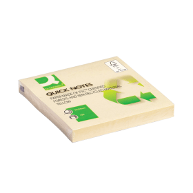 Q Connect Quick Notes Recycled 120 Sheets 76mm x 76mm Yellow 12 Pack 111624 F
