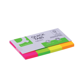 Q Connect Quick Tabs 20x50mm Assorted Neon 200 Pack KF01226 116845 F