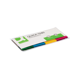 Q Connect Quick Tabs 25x45mm Assorted Clear 160 Pack KF01225 164608 F