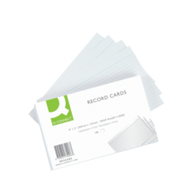 Q Connect Record Card 203mm x 127mm Ruled Feint White 100 Pack 121418 F