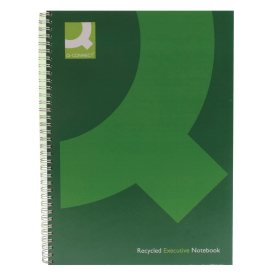 Q Connect Recycled Notebook Wirebound Ruled 160 Pages A4 Green 3 Pack 370789 F