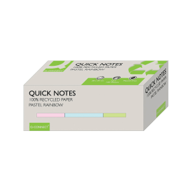 Q Connect Recycled Notes 100 Sheets 38mm x 51mm Pastel Rainbow 12 Pack 614482 F