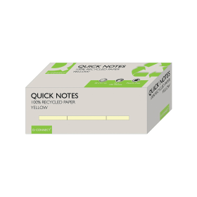 Q Connect Recycled Notes 100 Sheets 38mm x 51mm Yellow 12 Pack 614483 F