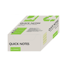 Q Connect Recycled Notes 100 Sheets 76mm x 127mm Yellow 12 Pack 614481 F
