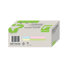 Q Connect Recycled Notes 80 Sheets 76mm x 76mm Pastel Rainbow 12 Pack 614484 F