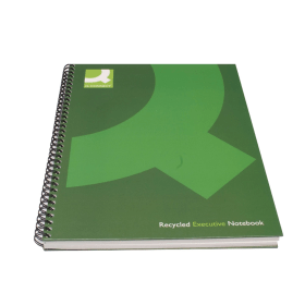 Q Connect Recycled Wirebound Notebook 160 Pages A5 Green 3 Pack 370792 F