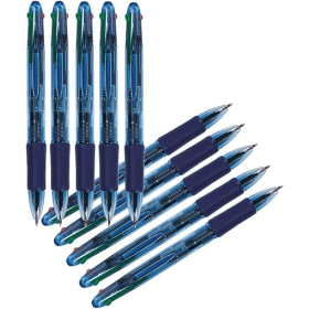 Q Connect Retractable Ballpoint Pen 0.5mm Line Multicoloured 10 Pack 106815 F