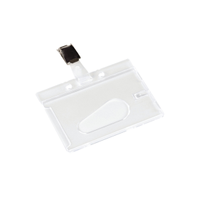 Q Connect Rigid Credit Card Sized Name Badge Holder and Clip 10 Pack 489959 F