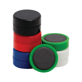 Q Connect Round Magnet 25mm Assorted 10 Pack 161677 F