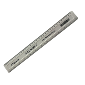Q Connect Ruler Shatterproof 30cm White Inches And cm mm 165963 F