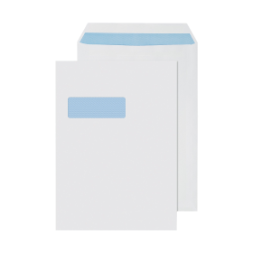 Q Connect Self Seal C4 Windowed Envelope 90gsm White 250 Pack KF3501 113881 F
