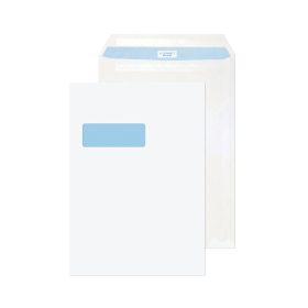 Q Connect Self Seal C4 Windowed Envelope 90gsm White 75 Pack KF07561 610343 F