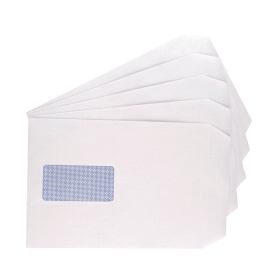 Q Connect Self Seal C5 Windowed Pocket Envelope 90gsm White 500 Pack 9000020 461801 F