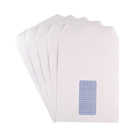Q Connect Self Seal C5 Windowed Pocket Envelope 90gsm White 500 Pack KF02718 177003 F