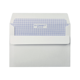 Q Connect Self Seal C6 Windowed Pocket Envelope 90gsm White 1000 Pack 121035 F