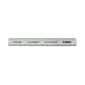 Q Connect Shatter Resistant Ruler 30cm White 10 Pack 393214 F