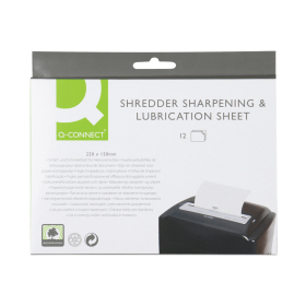 Q Connect Shredder Sharpening and Lubrication Sheet 220mm x 150mm 12 Pack 478327 F