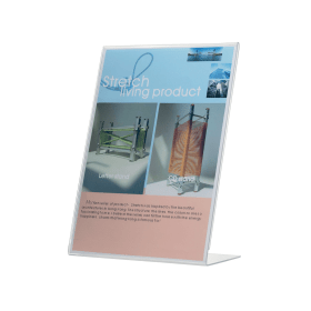 Q Connect Slanted Sign Holder L Shape Side Loading A4 KF04177 382687 F