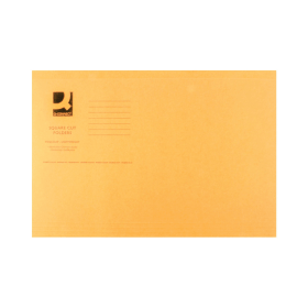 Q Connect Square Cut Folder Lightweight 180gsm Foolscap Orange 100 Pack 100665 F
