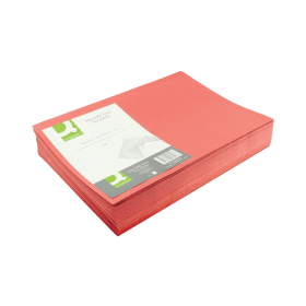 Q Connect Square Cut Folder Lightweight 180gsm Foolscap Red 100 Pack 124133 F