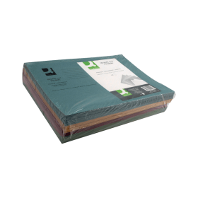Q Connect Square Cut Folder Mediumweight 250gsm Foolscap Assorted 100 Pack 100067 F