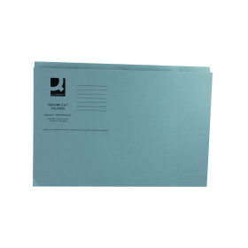 Q Connect Square Cut Folder Mediumweight 250gsm Foolscap Blue 100 Pack 115624 F