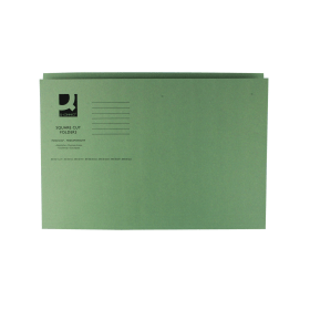 Q Connect Square Cut Folder Mediumweight 250gsm Foolscap Green 100 Pack 119860 F